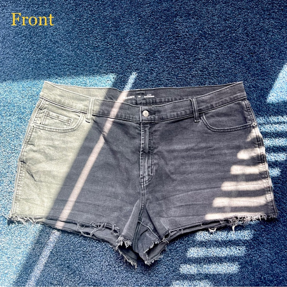 Size 20 Old Navy Mid Rise Washed Black Cutoff Jean Shorts